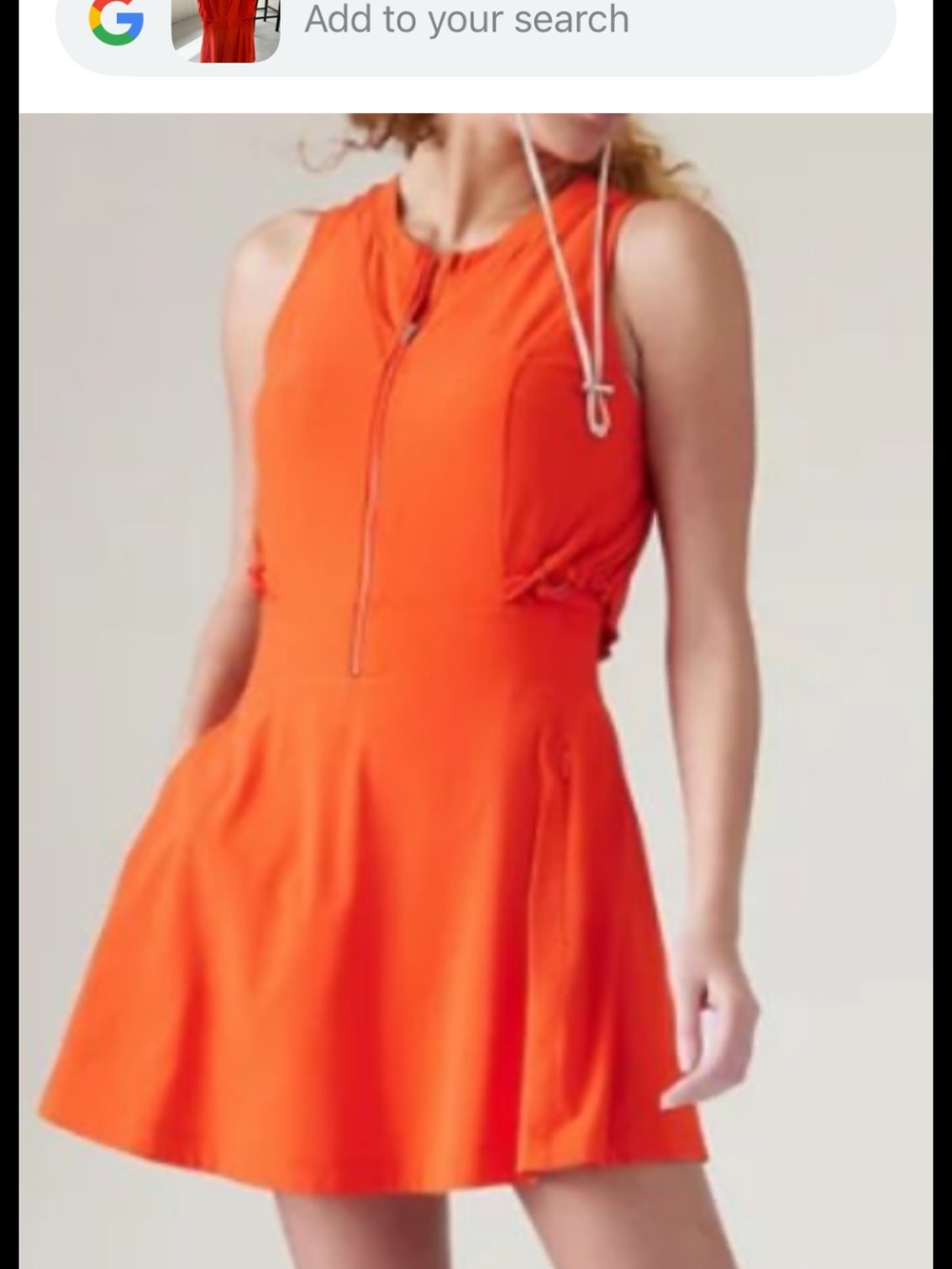 Athleta Venture Out Orange Sleeveless Zip-Front Mini Dress - PETITE